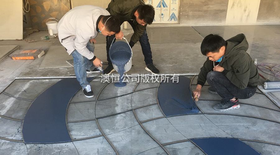 新型无机磨石施工现场 新型无机磨石施工现场